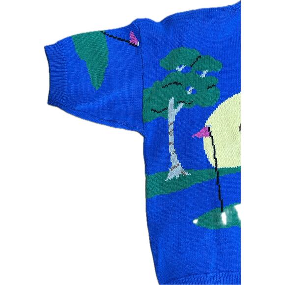 Vintage PBJ Sport Golf Cardigan Sweater Vest Short Sleeve Women’s Small - Picture 8 of 9